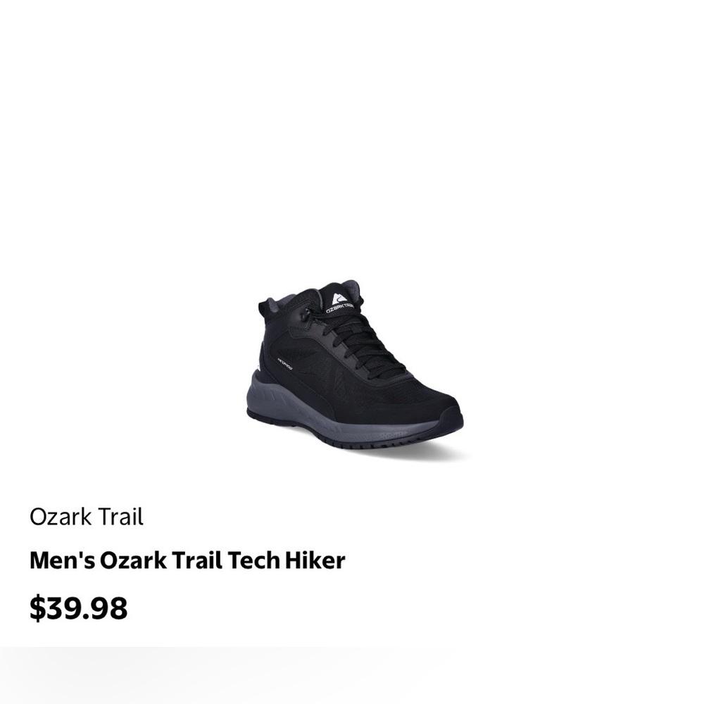 Ozark Trail Men's Black Athletic Hiker Shoes